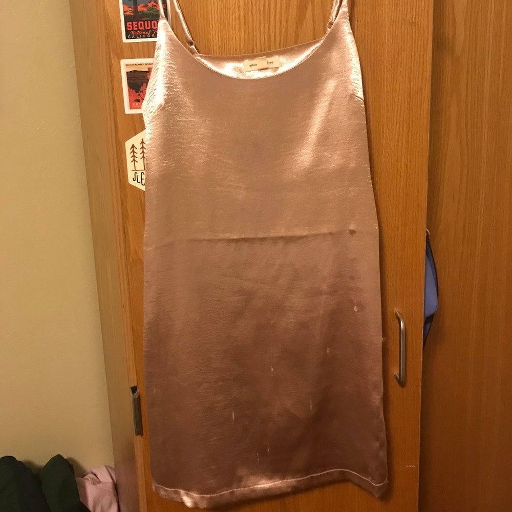 Rose gold slip dress
